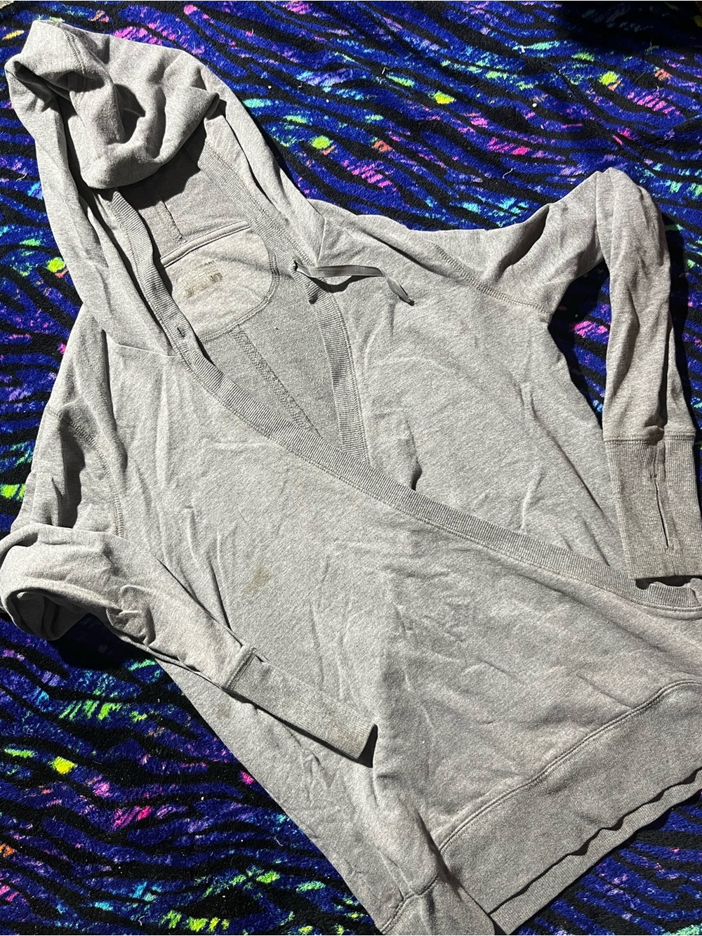 Light Gray Hooded Wrap Sweatshirt